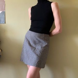 Houndstooth wool vintage Express mini skirt retro 60s